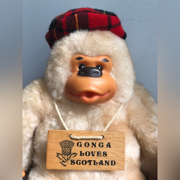 RARE Russ Luv-Pets Gonga Loves Scotland Gorilla Plush Toy Vintage With Tag - Picture 4 of 12